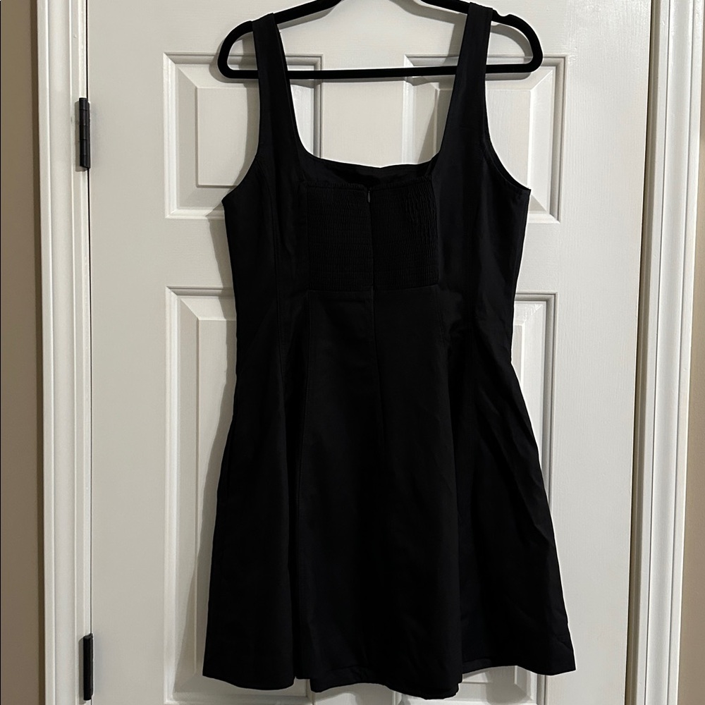 Madewell Seamed Open Squareneck Mini Dress in Jet Black - Picture 7 of 10
